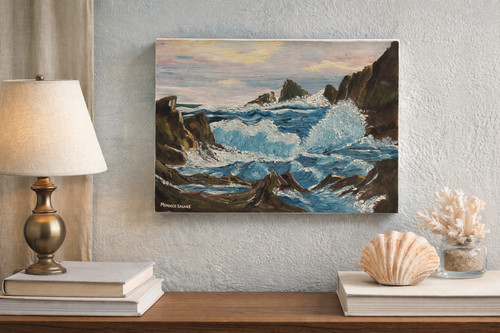Marine sur toile signée