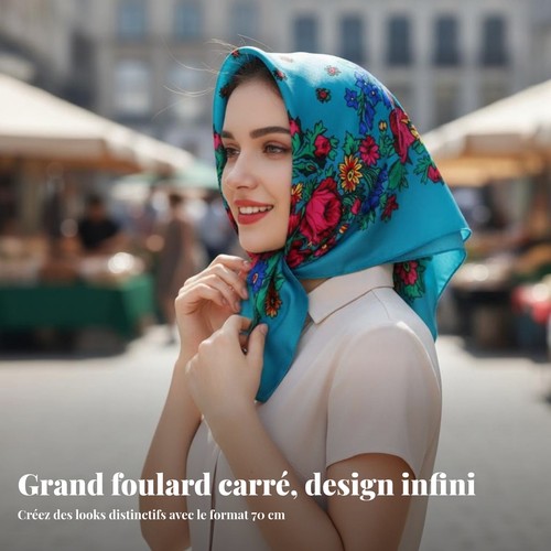 Foulard russe motif - à, floral