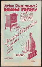 Catalogue. Maison Roncon. Abeilles, ruches, matériel apicole. 1936. Tonnerre
