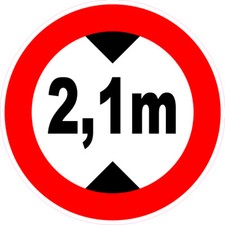 HAUTEUR limite 2,1 m autocollant au choix Caravane remorque van camping-car