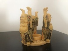 3 bouddhas support de plateau en résine vintage PORT OFFERT