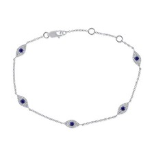 14k Or Blanc Saphir et Diamant