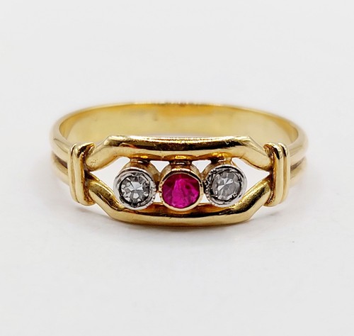 Bague jarretière art deco - , or