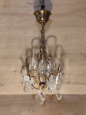 Joli Lustre En Bronze Et Cristal Ancien