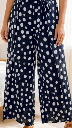 Pantalon large motifs pois - large,
