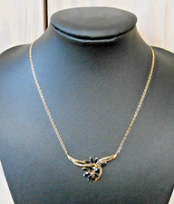 Collier ras de cou or 18K  sertie  saphirs et diamants   poincon  aigle et 750