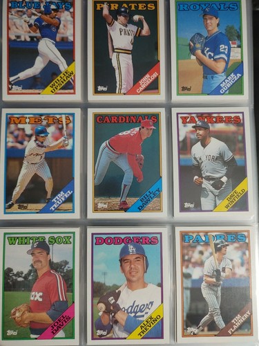 1988 topps base cards 500 - base, 500-650