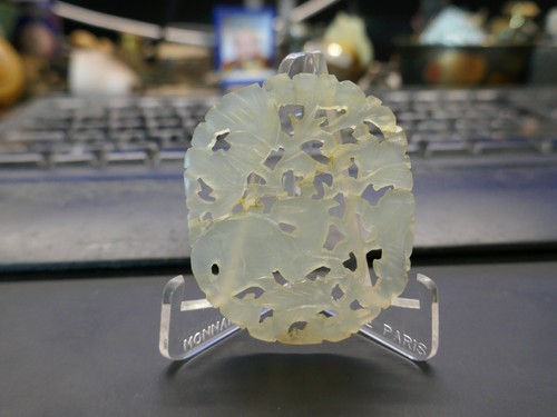 Amulette chine jade - chine,jade, blanc