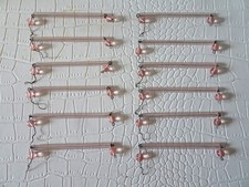 Lot de 12 pampilles en verre soufflé de Murano rose - Années 70