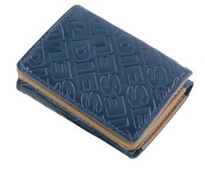 Diesel Monogram Lorettina Femme Portefeuille Bleu Marron Faux Cuir Imprimé € 100