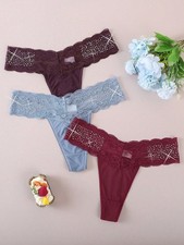 3 Pcs Culottes Tanga Dentelle