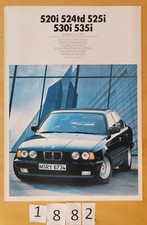 BMW 5 E34 520i 524td 525i 530i 535i farben Couleurs Prospectus 6 pages 01/1989
