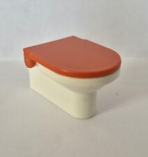 PLAYMOBIL TOILETTE WC ABATTANT ORANGE WC...