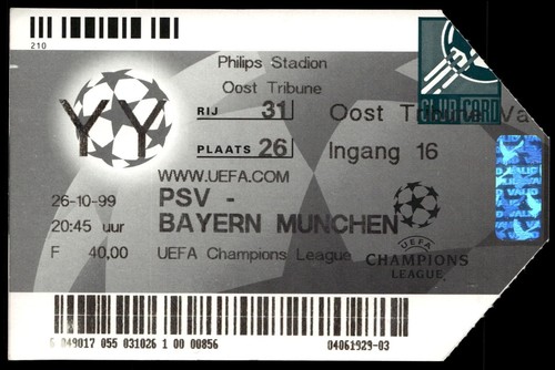 Ticket 1999 psv bayern - ticket, fc