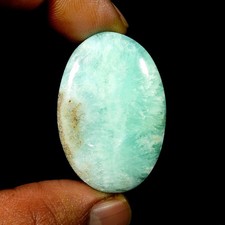 Cabochon en cristal d'Aragonite bleu forme ovale pierre précieuse naturelle e...