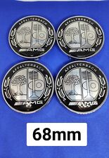 4 Caches Moyeu logo Mercedes AMG Affalterbach Jante Centre De Roue 68mm Silver