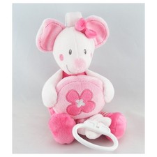 Doudou musical Mimi la souris rose fleurs NICOTOY KIABI - 21209