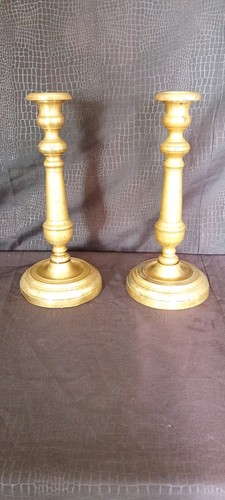 Paire bougeoirs ancien - de,