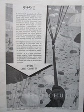 4/1946 PUB IRVING AIR CHUTE IRVIN RAF PARACHUTE CANOPIES HARNESS ORIGINAL AD
