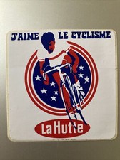 Autocollant sticker vintage publicitaire La Hutte Intersport Cyclisme