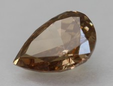 0.42 CT Jaune Marron VVS2 Poire Forme Naturel Amélioré Diamant 5.90X4.14m *
