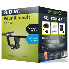 Attelage col de cygne G.D.W. pour Renault Kadjar 15- avec Faisceau uni 7 broches