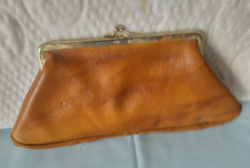 ancien porte monnaie en cuir marron vintage