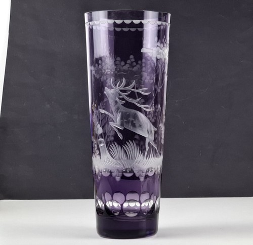 Vase verre chasse cerf - vase,