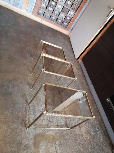 Tables gigognes laiton style - tables,