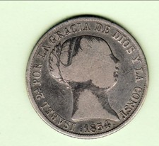 ESPAGNE ISABEL II 4 R 1854 MADRID  RARE 