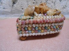 Boite à Bijoux Vintage aux COQUILLAGES  forme COEUR