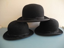 lot anciens chapeaux melons Edka déco mode old french bowler hats alte Hüte 20th