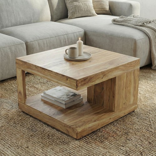 Table basse acacia massif 60cm - table,