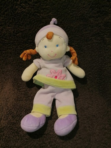 Doudou poupée mauve vert