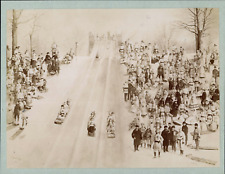 William Notman, Montréal, Toboggan sur la glissade du parc du Montroyal vintage 