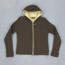 Veste Polaire Capuche Torsadé Laine Agneau Épais Dolomite Femme XL Marron