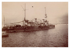 Cuirassé "Le Brennus" de la marine française, Tirage vintage, ca.1900 Cuirassé "