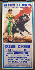 Affiche originale ancienne 1960 Corrida Arènes de Nîmes /RS291