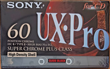 Une cassette SONY UX PRO 60 minutes TYPE I1 super CHROME Tape NEUVES