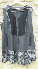 ROBE TUNIQUE FEMME CHALOU CHASUBLE GRIS NOIRE TAILLE 54 