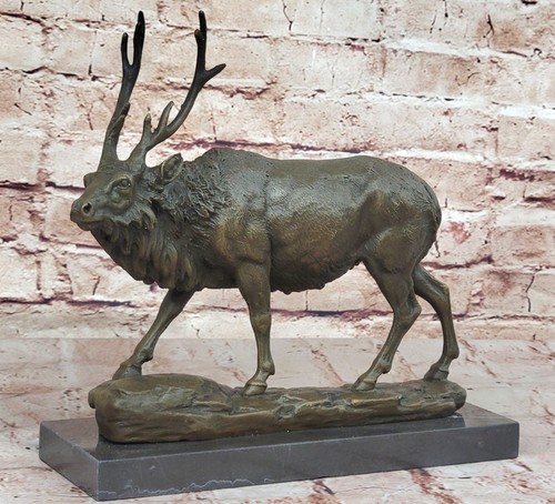 Sculpture bronze cerf - en,
