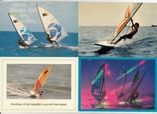 Lot de 4 cartes postales Planche à voile windsurf MER 1