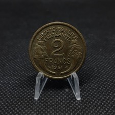 2 francs France 1941 - Morlon en Cupro-aluminium, TTB+,  sous pochette