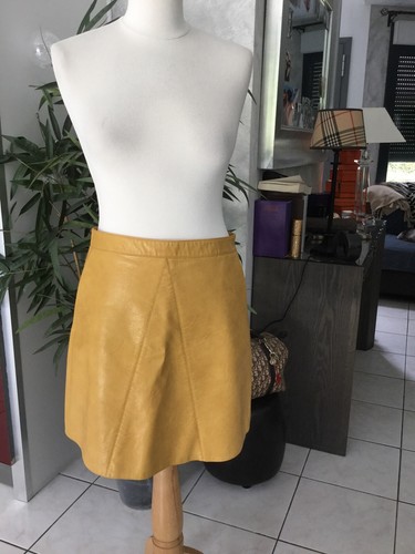 Jupe zara cuir - cuir, jaune