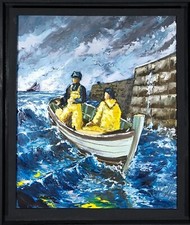 peinture huile marine au