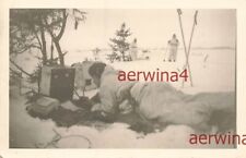 Soldat Allemand En Camouflage Neige Avec Radio Tornister Orjol Russie Front Est