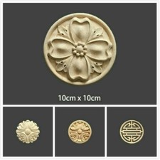 Bois Sculpté Coin Applique non Peint Meuble Armoire Décor Artisanats Code EAN