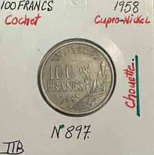 100 FRANCS COCHET - 1958 - CHOUETTE - Pièce de monnaie en Cupro-Nickel // TTB
