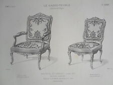Fauteuil Chaise style LOUIS XIV GRAVURE le GARDE-MEUBLE DESTOUCHES XIXéme