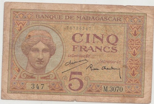 Billet madagascar francs - billet, 5